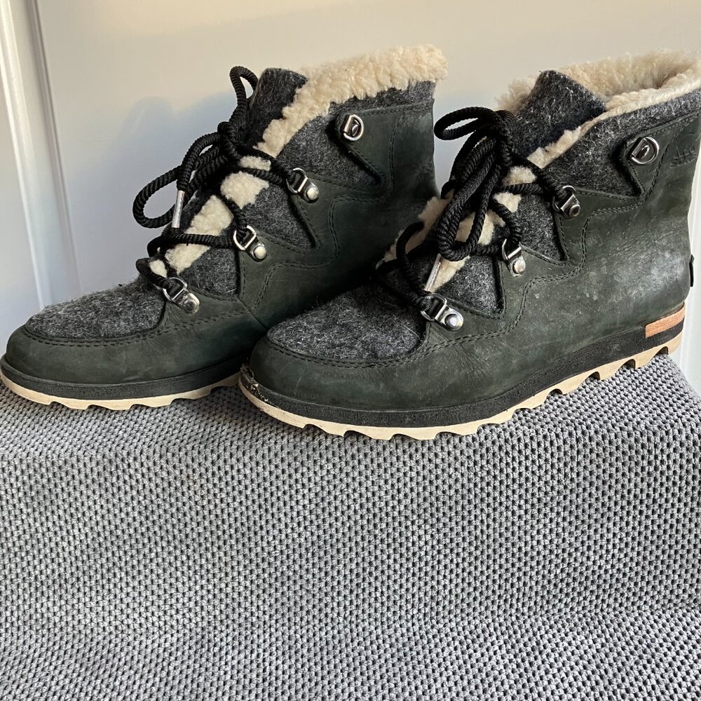 Sorel Wool Suede & Sherpa Winter Boots